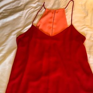 Reversible red and pink tank top